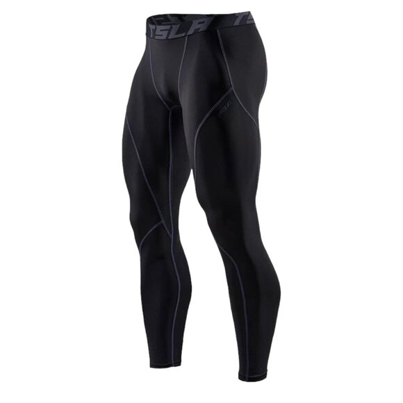 NWT TSLA M Hyper-Dri Winter Compression Pants Dry Athletic Running Leggings - Picture 1 of 16